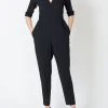 Favourbrook Tailored Jumpsuit Black Plain Crepe-Women Eveningwear | Eveningwear