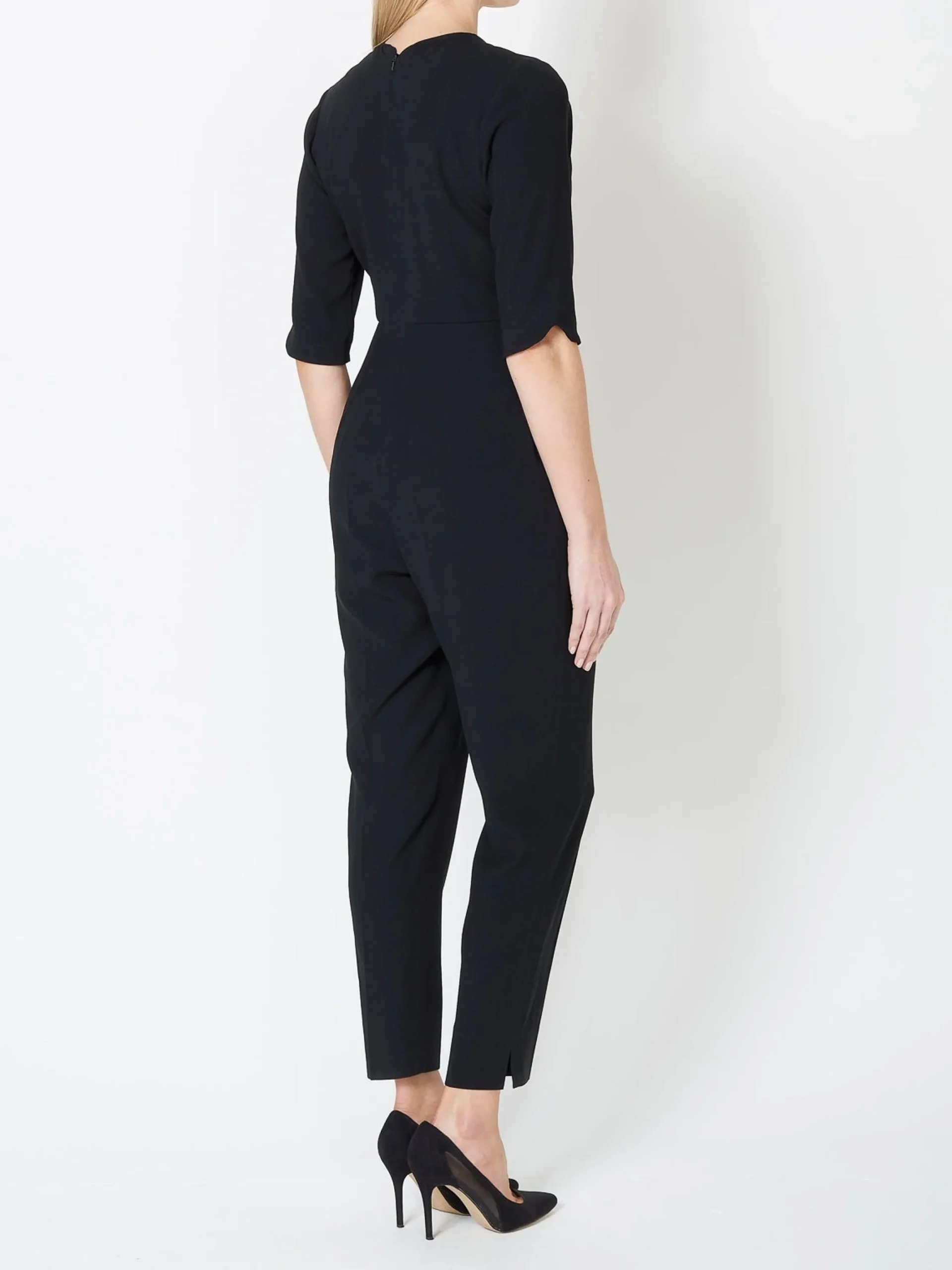 Favourbrook Tailored Jumpsuit Black Plain Crepe-Women Eveningwear | Eveningwear