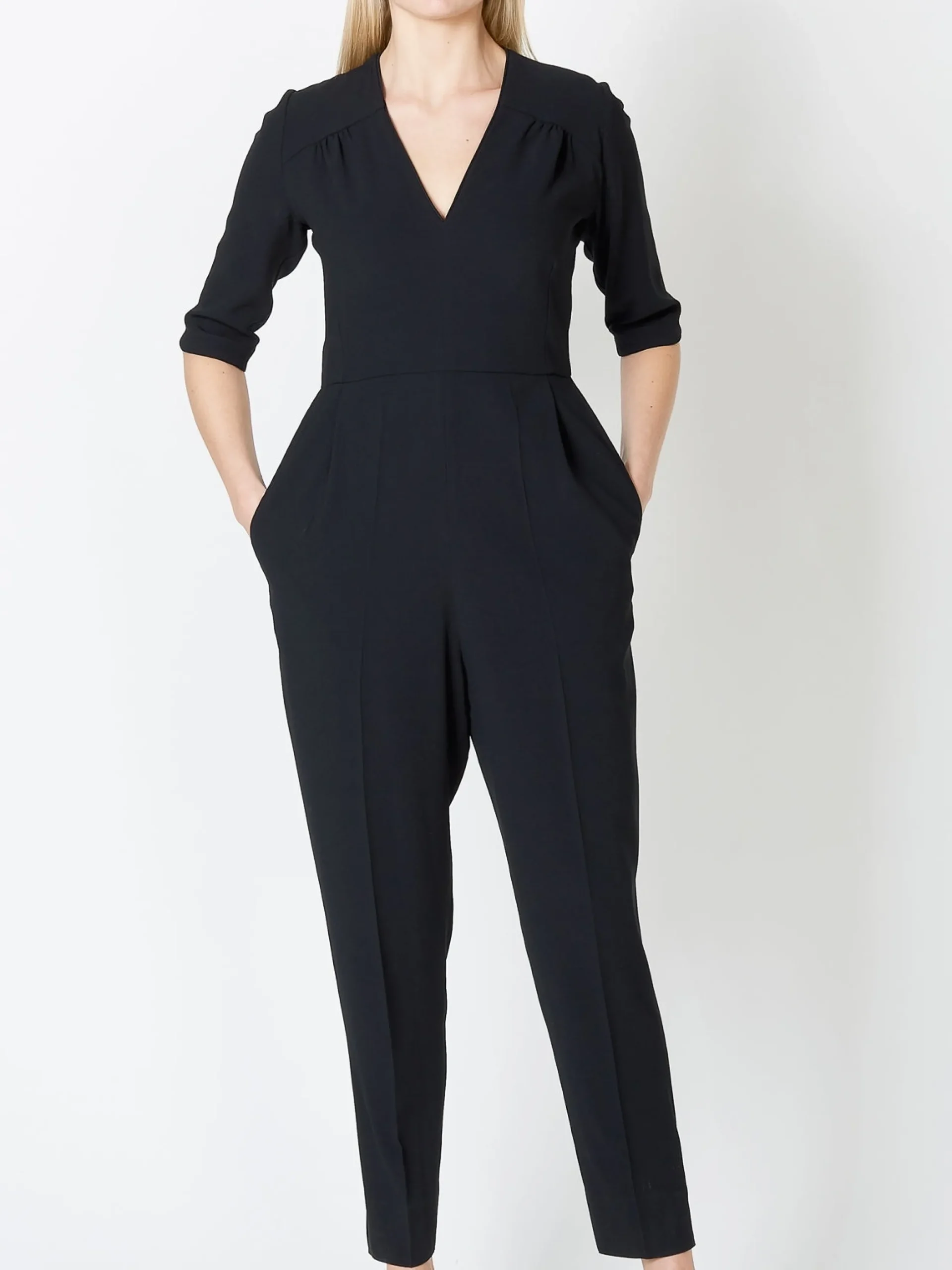 Favourbrook Tailored Jumpsuit Black Plain Crepe-Women Eveningwear | Eveningwear