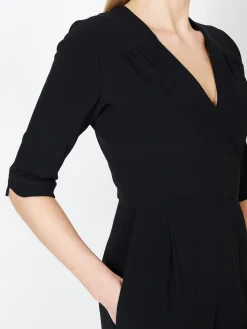 Favourbrook Tailored Jumpsuit Black Plain Crepe-Women Eveningwear | Eveningwear