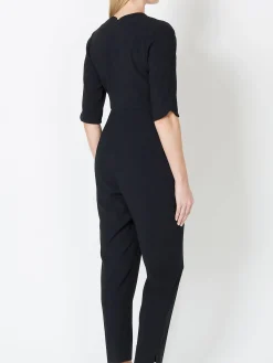 Favourbrook Tailored Jumpsuit Black Plain Crepe-Women Eveningwear | Eveningwear