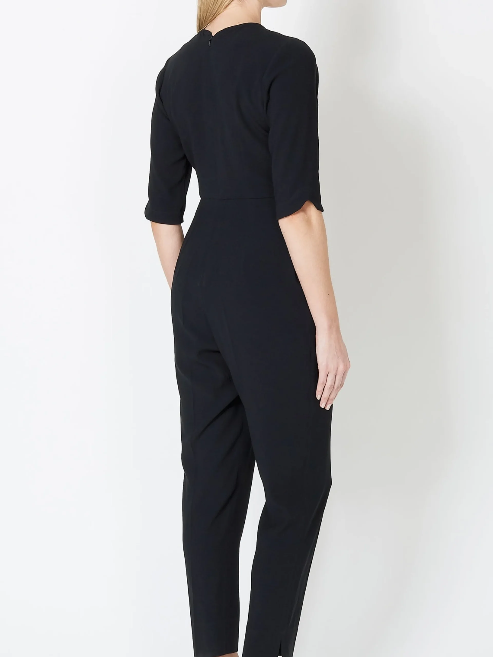 Favourbrook Tailored Jumpsuit Black Plain Crepe-Women Eveningwear | Eveningwear