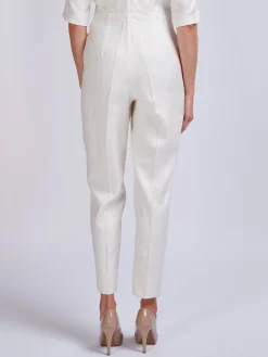 Favourbrook Tailored Jumpsuit Ivory Silk Tasar-Women Raceday | Trousers & Jumpsuits