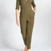 Favourbrook Tailored Jumpsuit Khaki Tokyo Sandwashed Crepe De Chine-Women Trousers & Jumpsuits | Trousers