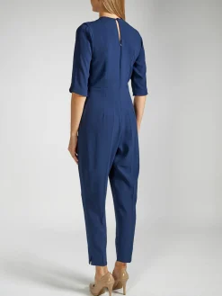 Favourbrook Tailored Jumpsuit Navy Heavy Crepe-Women Eveningwear | Eveningwear