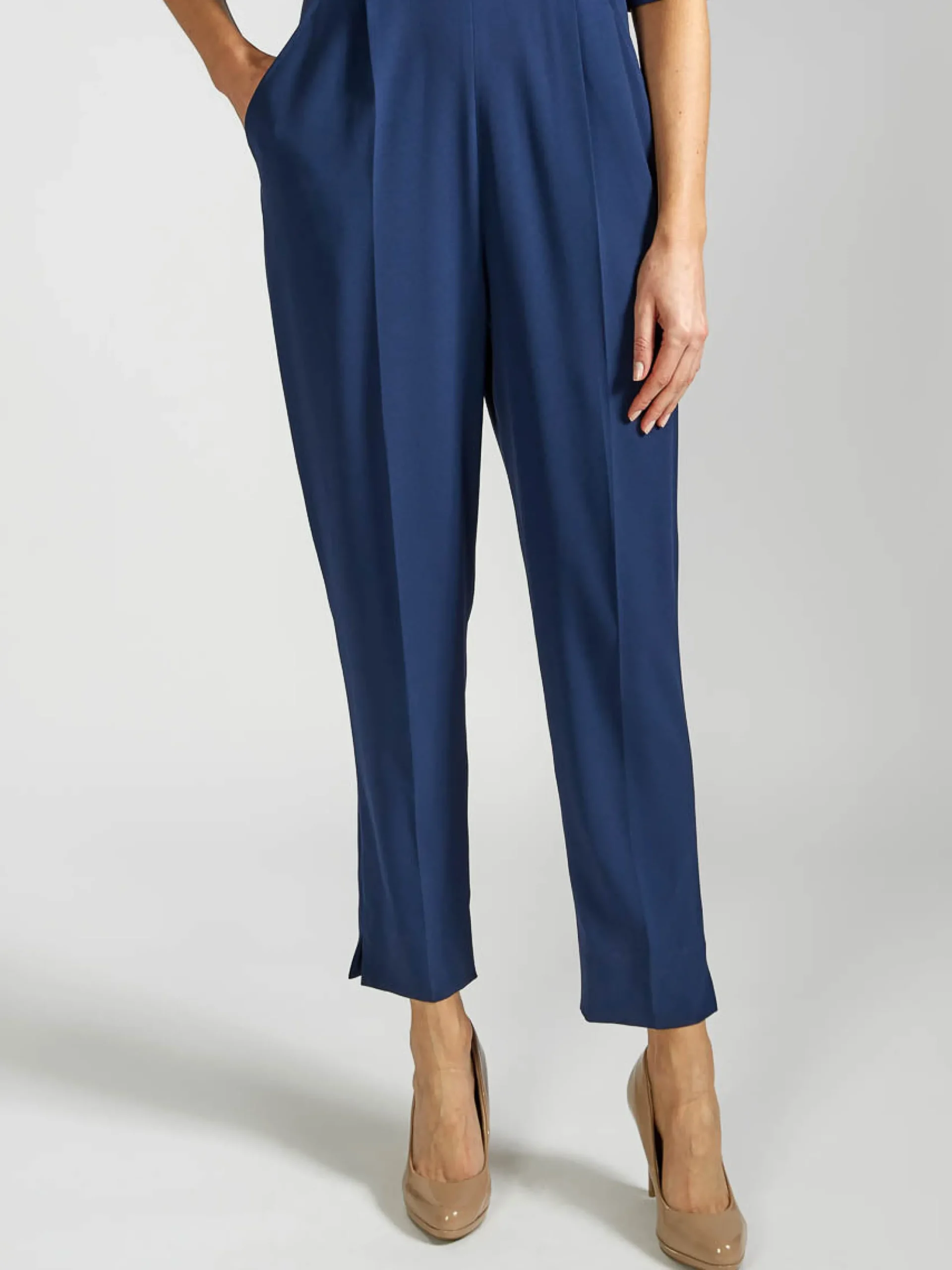 Favourbrook Tailored Jumpsuit Navy Heavy Crepe-Women Eveningwear | Eveningwear