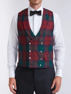 Favourbrook Tartan Lindsey Double Breasted Waistcoat with Lapel- Waistcoats | Double Breasted Waistcoats