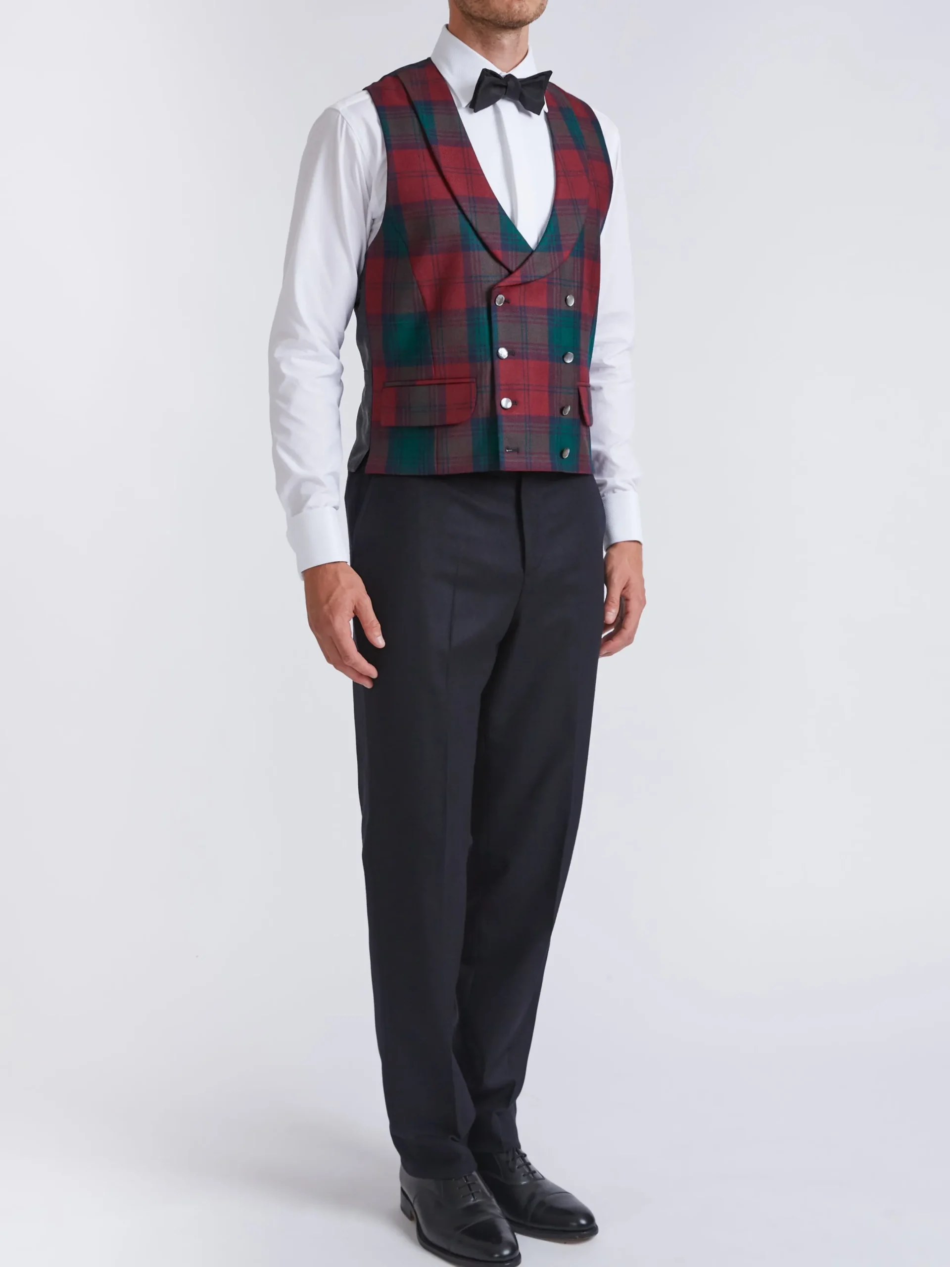 Favourbrook Tartan Lindsey Double Breasted Waistcoat with Lapel- Waistcoats | Double Breasted Waistcoats