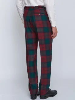 Favourbrook Tartan Lindsey High Waisted Flat Front Trousers- Trousers