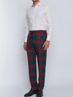 Favourbrook Tartan Lindsey High Waisted Flat Front Trousers- Trousers