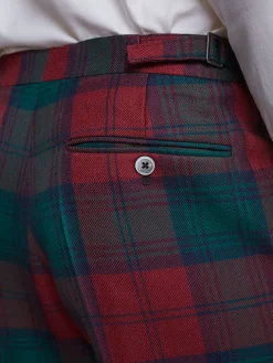Favourbrook Tartan Lindsey High Waisted Flat Front Trousers- Trousers