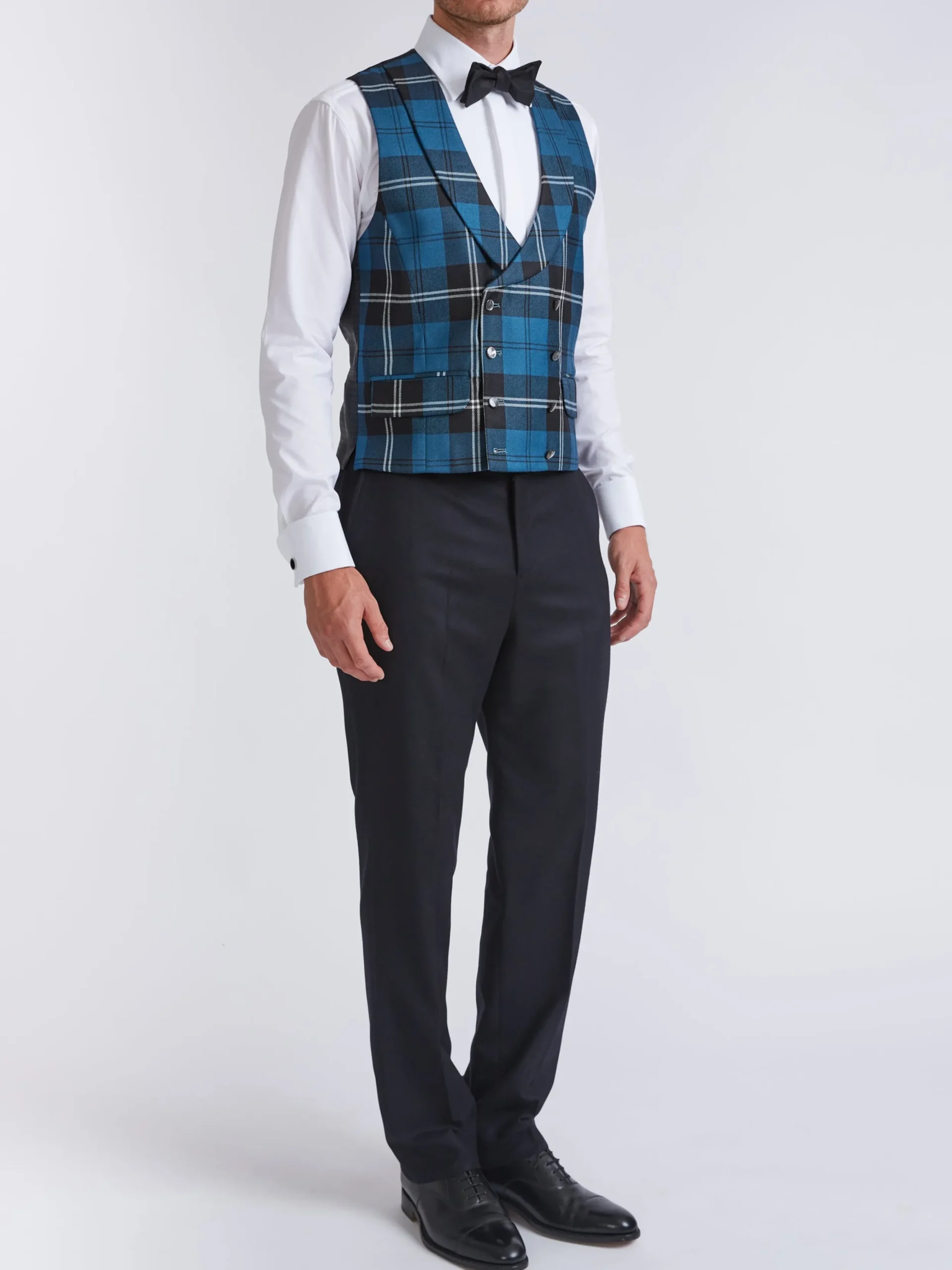 Favourbrook Tartan Ramsey Double Breasted Waistcoat with Lapel- Waistcoats | Double Breasted Waistcoats