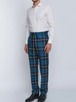 Favourbrook Tartan Ramsey High Waisted Flat Front Trousers- Trousers