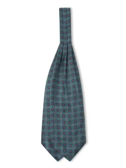 Favourbrook Teal Chartwell Silk Cravat- Scarves & Cravats