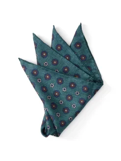 Favourbrook Teal Chartwell Silk Pocket Square- Pocket Squares