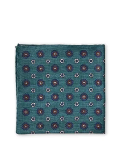 Favourbrook Teal Chartwell Silk Pocket Square- Pocket Squares