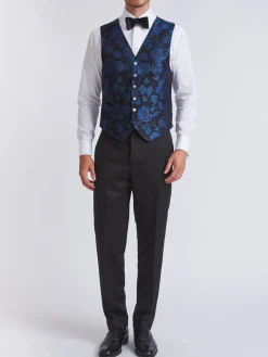 Favourbrook Teal Winnington Single Breasted 6 Button Waistcoat- Single Breasted Waistcoats | Waistcoats