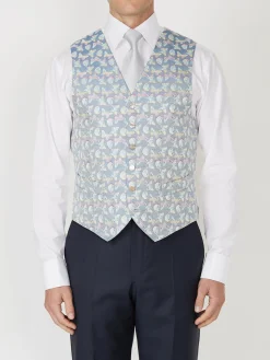 Favourbrook Victoria Sky Blue Single Breasted 6 Button Waistcoat- Waistcoats | Single Breasted Waistcoats