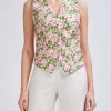 Favourbrook Waistcoat Single Breasted Ivory Multi Athens Cotton-Women Tops & Blouses | Waistcoats
