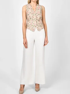 Favourbrook Waistcoat Single Breasted Stone Dickinson Linen-Women Tops & Blouses | Waistcoats