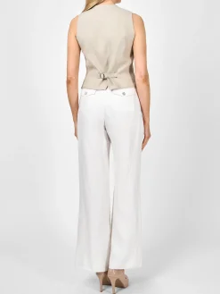 Favourbrook Waistcoat Single Breasted Stone Dickinson Linen-Women Tops & Blouses | Waistcoats
