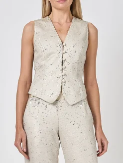 Favourbrook Waistcoat Single-Breasted Oyster Mini Sequins-Women Eveningwear | Eveningwear