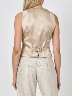 Favourbrook Waistcoat Single-Breasted Oyster Mini Sequins-Women Eveningwear | Eveningwear