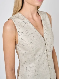 Favourbrook Waistcoat Single-Breasted Oyster Mini Sequins-Women Eveningwear | Eveningwear