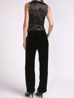 Favourbrook Waistcoat Single-Breasted Black Gold Bees Silk Jacquard-Women Eveningwear | Eveningwear