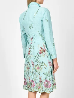 Favourbrook Westminster Coat Aqua Glemham Marle Crease Resist Linen-Women Mother Of The Bride | Jackets & Coats