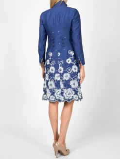 Favourbrook Westminster Coat Navy Lam Crease Resist Linen-Women Mother Of The Bride | Jackets & Coats