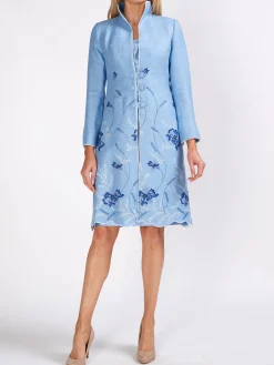 Favourbrook Westminster Coat Pale blue Parsifal Crease Resist Linen-Women Jackets & Coats