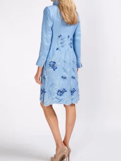 Favourbrook Westminster Coat Pale blue Parsifal Crease Resist Linen-Women Jackets & Coats