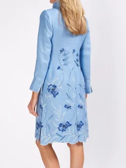 Favourbrook Westminster Coat Pale blue Parsifal Crease Resist Linen-Women Jackets & Coats