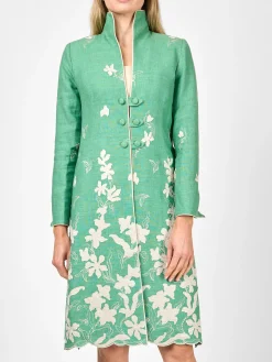 Favourbrook Westminster Coat Spring Green Kirby Crease Resist Linen-Women Mother Of The Bride | Jackets & Coats