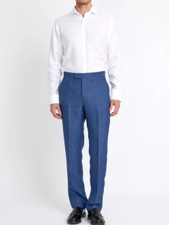 Favourbrook White Bridford Linen Cutaway Collar Shirt- Wedding Attire | Shirts