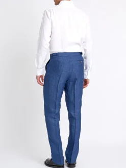 Favourbrook White Bridford Linen Cutaway Collar Shirt- Wedding Attire | Shirts