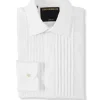 Favourbrook White Camo Cotton Pintuck Dress Shirt- Shirts