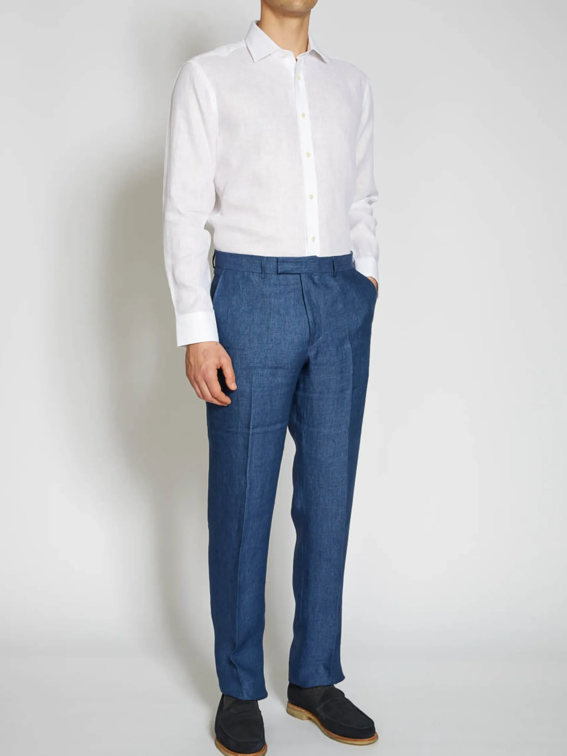 Favourbrook White Colne Linen Helford Shirt- Shirts