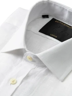Favourbrook White Colne Linen Helford Shirt- Shirts