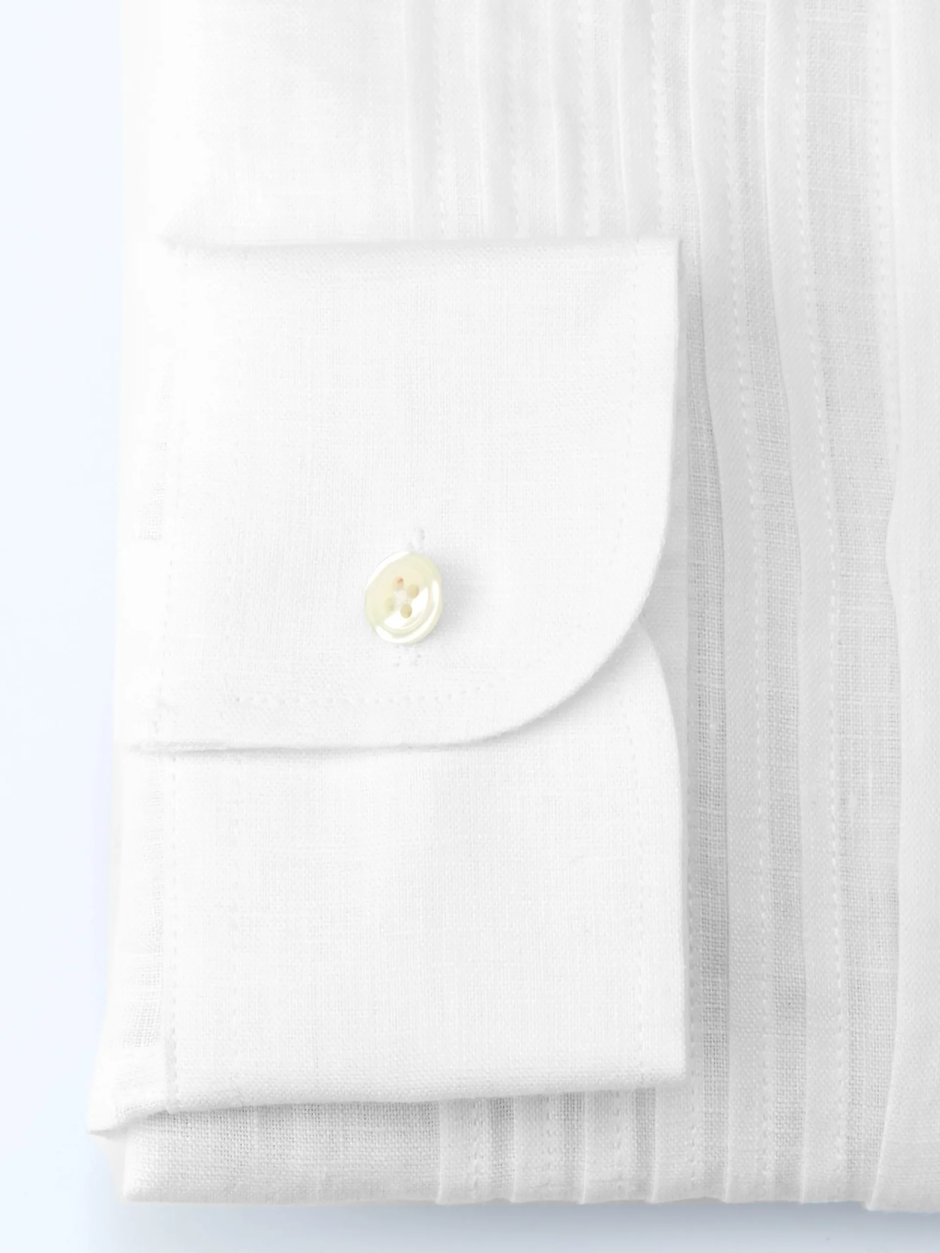 Favourbrook White Colne Linen Pintuck Dress Shirt- Shirts