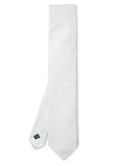 Favourbrook White Duchesse Satin Silk Tie- Ties