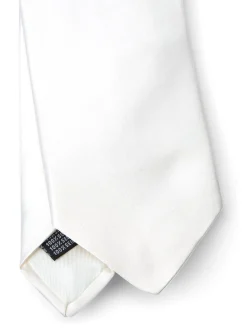 Favourbrook White Duchesse Satin Silk Tie- Ties