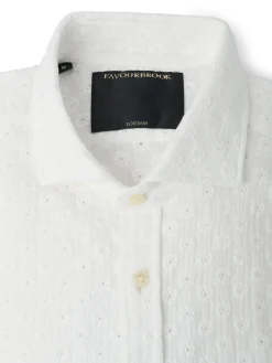 Favourbrook White Garson Cotton Cutaway Collar Shirt- Shirts