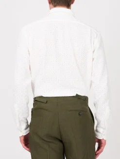 Favourbrook White Garson Cotton Cutaway Collar Shirt- Shirts