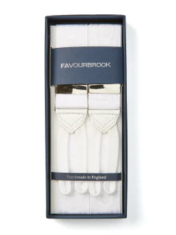 Favourbrook White Moire Silk Braces- Braces