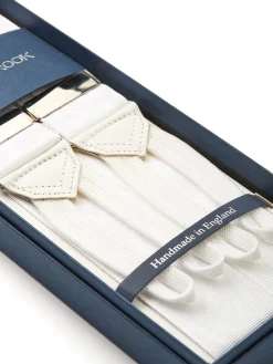 Favourbrook White Moire Silk Braces- Braces