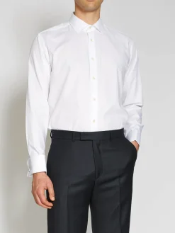 Favourbrook White Organic Herringbone Wedding Shirt- Shirts