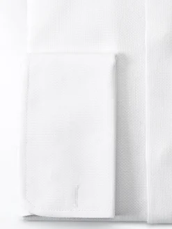 Favourbrook White Organic Herringbone Wedding Shirt- Shirts
