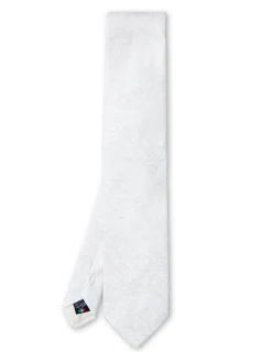 Favourbrook White Paisley Silk Tie- Ties
